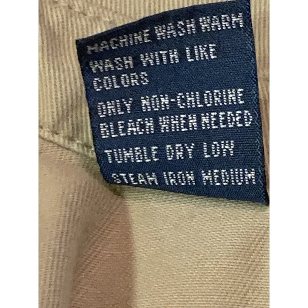 VTG Polo Ralph Lauren Jacket Mens XL Khaki Full Zip Dad Bomber Canvas Navy Pony
